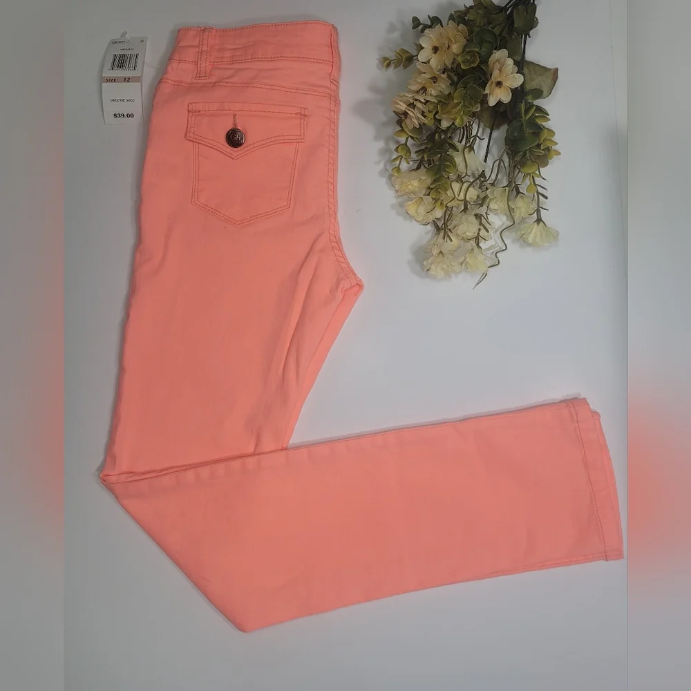 ❤️GB GIRLS SKINNY JEANS  SIZE 12  COLOR TANGERINE - TANGO - Picture 2 of 13